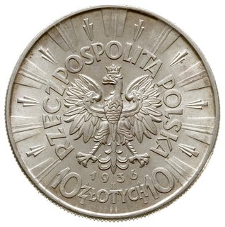 10 złotych 1936, Warszawa, Józef Piłsudski; Parc