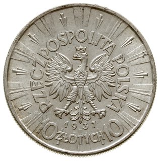 10 złotych 1937, Warszawa, Józef Piłsudski; Parc