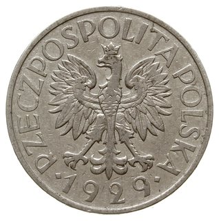 1 złoty 1929, Warszawa, moneta bez znaku mennicy Kościesza”, opisana w PN 1999 (3/4) str. 47,  Kop. 2880 R*