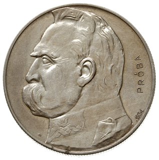 10 złotych 1934, Warszawa, Józef Piłsudski - Orzeł Strzelecki”, na rewersie wypukły napis PRÓBA