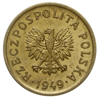 10 groszy 1949, Warszawa, na rewersie wklęsły napis PRÓBA