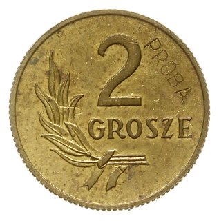 2 grosze 1949, Warszawa, na rewersie wklęsły napis PRÓBA