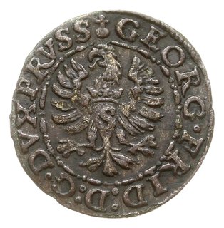 trzeciak (ternar) 1593, Królewiec, Aw: Monogram, po bokach data i niżej herb, Rw: Herb Prus Książęcych