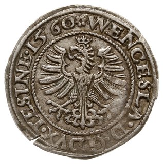 grosz 1560, Cieszyn, Aw: Postać św. Mikołaja i n