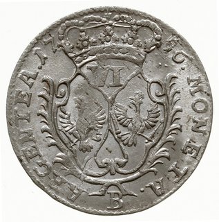 6 krajcarów 1756/B, Wrocław; F.u.S. 1042, Olding