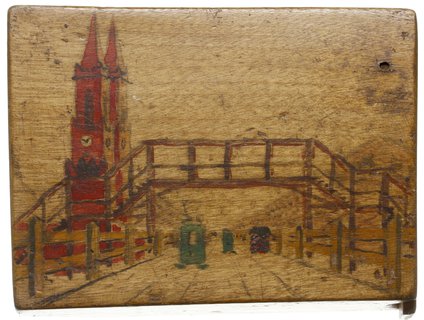 Getto Łódź; pudełko drewniane (być może portmone