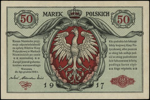 50 marek polskich 9.12.1916