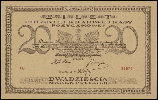 20 marek polskich 17.05.1919; seria IB, numeracj