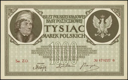 1.000 marek polskich 17.05.1919; seria ZO, numer