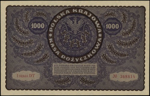 1.000 marek polskich 23.08.1919; seria I-DT, num