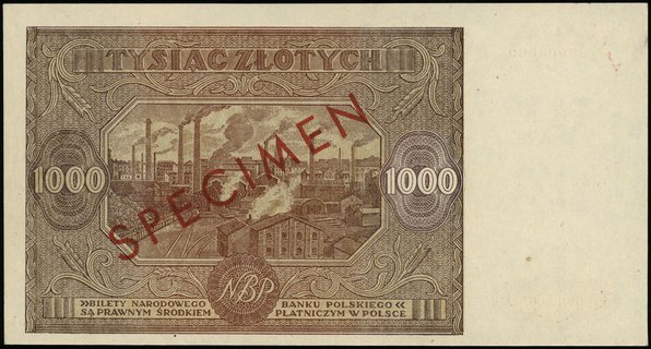 1.000 złotych 15.01.1946; seria A, numeracja 000