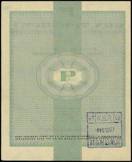 bon towarowy 1 dolar 1.01.1960; seria Cd, numera