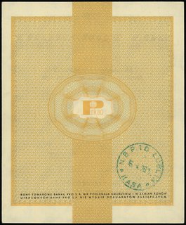 bon towarowy 5 dolarów 1.01.1960; seria De, nume