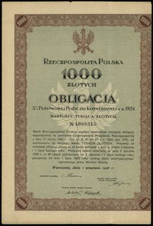 obligacja na 1.000 złotych 5% państwowej pożyczk