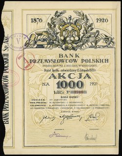 Bank Przemysłowców Polskich S.A.; akcja na 1.000