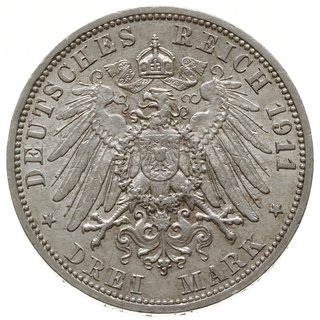3 marki 1911 A, Berlin; AKS 4, J. 82, bardzo ład
