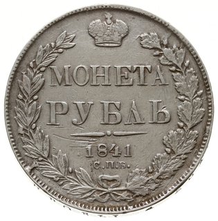 rubel 1841 СПБ НГ, Petersburg; na awersie błąd w