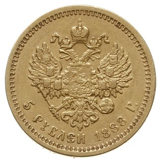 5 rubli 1888 (А.Г), Petersburg; odmiana z długą 