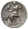 tetradrachma ok. 332-323 pne, mennica Memphis; Aw: Głowa Heraklesa w prawo; Rw: Zeus siedzący na t..