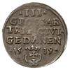 trojak 1539, Gdańsk, na awersie końcówka napisu PRVS; Iger G.39.1.g (R1), CNG 71.III.b; lekko nied..