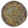 trojak 1598, Lublin, litera L rozdziela datę; Iger L.98.6.e/d (R); ładny