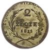 2 złote 1813, Zamość, odmiana z dłuższymi gałązkami wieńca i dużą bombą, w dacie cyfry 1 i 3 blisk..