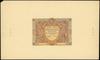 próbny druk kolorystyczny strony głównej banknotu 50 złotych emisji 28.08.1925; bez oznaczenia ser..
