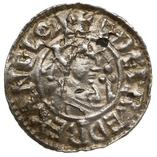 denar typu second hand, 985-991, mennica Canterbury, mincerz Boga