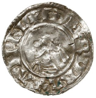 denar typu small cross, 1009-1017, mennica Canterbury, mincerz Leofric