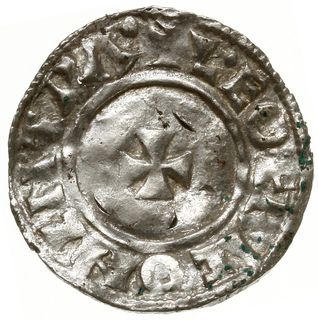denar typu small cross, 1009-1017, mennica Canterbury, mincerz Leofric