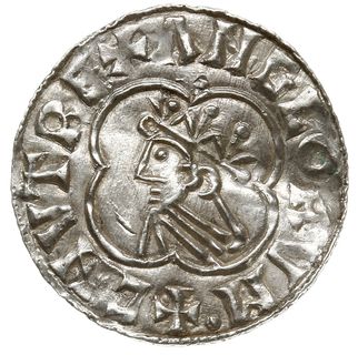 denar typu quatrefoil, 1018-1024, mennica Lincoln, mincerz Ælfric