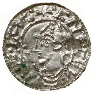 denar typu pointed helmet, 1024-1030, mennica Londyn, mincerz Ælfric