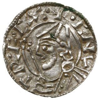 denar typu pointed helmet, 1024-1030, mennica Londyn, mincerz Eadwold