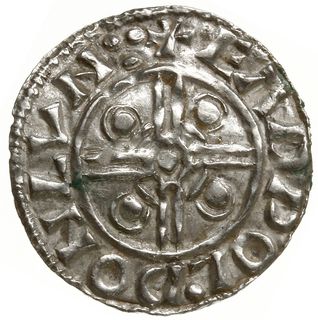 denar typu pointed helmet, 1024-1030, mennica Londyn, mincerz Eadwold