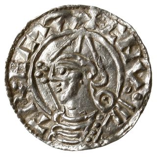 denar typu pointed helmet, 1024-1030, mennica Londyn, mincerz Wulfric