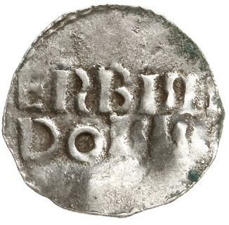 denar 994-1016; Aw: Napis poziomy ERBRII DORBI; 