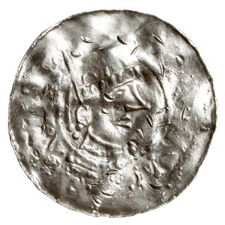 denar 1002-1024, Aw: Popiersie w prawo, HEINRCVS, Rw: Dłoń opatrzności, SVITALIS