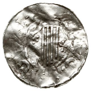 denar 1002-1024, Aw: Popiersie w prawo, HEINRCVS, Rw: Dłoń opatrzności, SVITALIS
