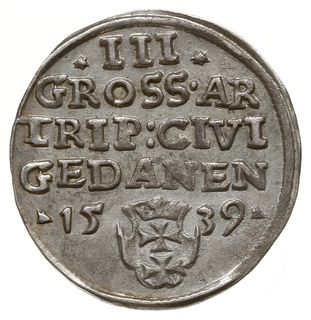trojak 1539, Gdańsk; końcówka napisu na awersie 