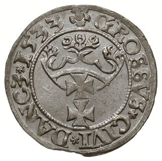 grosz 1533, Gdańsk; końcówka napisu na awersie P