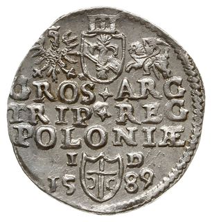 trojak 1589, Olkusz; na awersie napis kończy zna