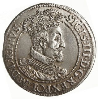 ort 1616, Gdańsk; mała głowa króla z kołnierzem;