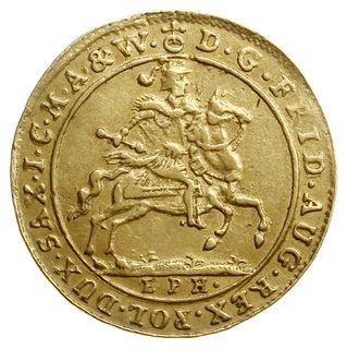 dukat 1712 EPH, Lipsk; Aw: Król na koniu i napis
