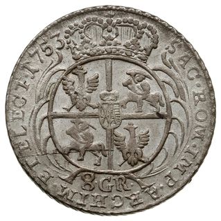 dwuzłotówka 1753, Lipsk, odmiana bez liter E-C