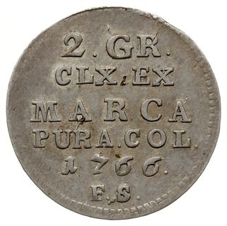 półzłotek 1766 FS, Warszawa; szeroka tarcza herb