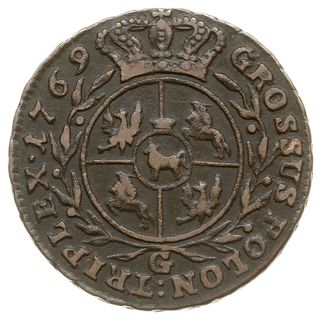 trojak 1769 G, Warszawa; duże Pogonie w tarczy n