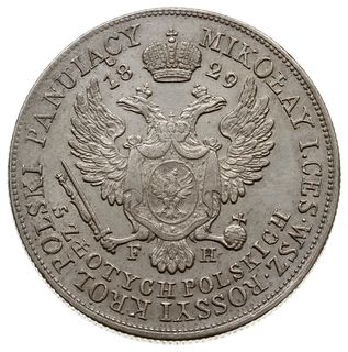 5 złotych 1829 FH, Warszawa; Plage 37, Bitkin 98
