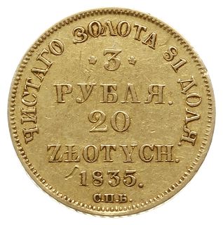 3 ruble = 20 złotych 1835 СПБ ПД, Petersburg