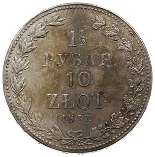 1 1/2 rubla = 10 złotych 1837 MW, Warszawa; odmi