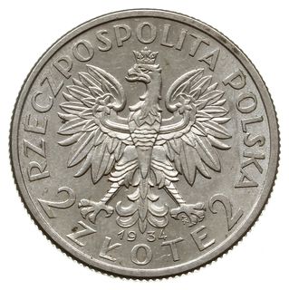 2 złote 1934, Warszawa; głowa kobieta w czepcu; 